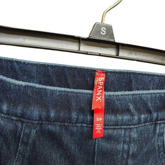 Spanx Womens Small Jean-ish Ankle Leggings Blue High Rise Dark Wash Denim - Picture 12 of 15